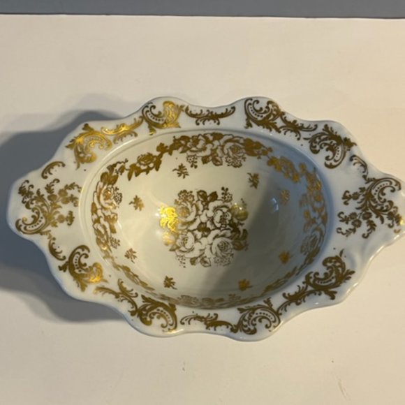 porcelain de France Gold Gild trinket compote candy dish Vintage - Picture 5 of 5